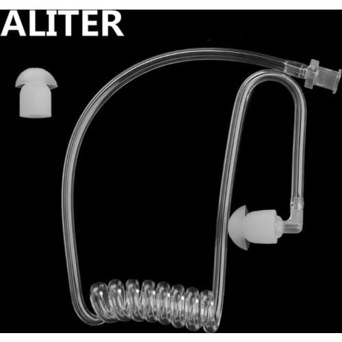 ALITER Transparent Coil Acoustic Air Tube Earplug Replacement For Radio Earpiece Headset headphones air tube