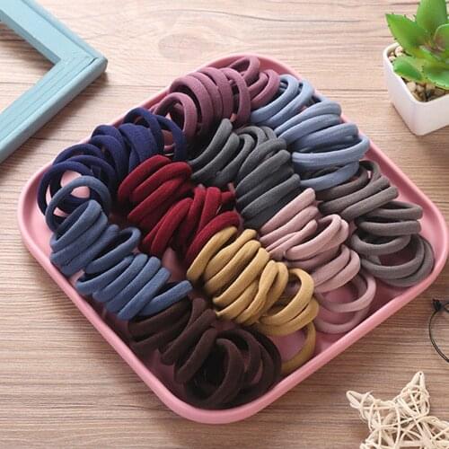 25/50PCS Elastic Cotton Hair Bands For Women Soft Colorful Rubber Band Kids Hair Accessories Headdress Hair Ties