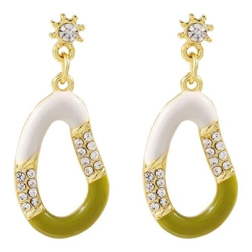 New Earrings Fashion Jewelry Green Irregular Crystal Simple Fashion Statement Earrings Wholesale Kolczyki Aretes De Mujer