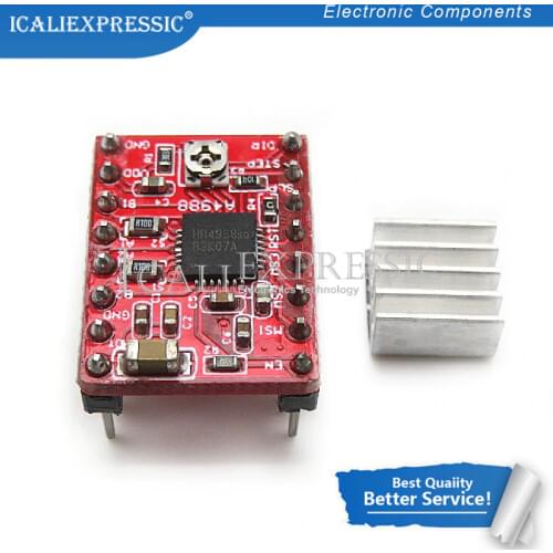 1PCS A4988 StepStick Stepper Driver+Heatsink for Reprap Pololu 3D Printer Red M08 dropship L29K In Stock