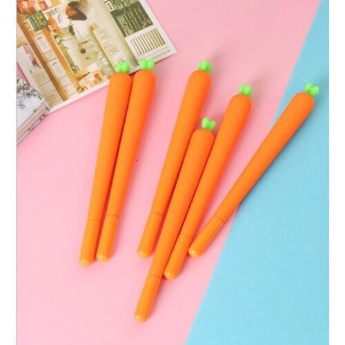 Cute carrot gel pen 0.5mm black ink pens Vegetable typeGift for kids stationery Office school supplies G015