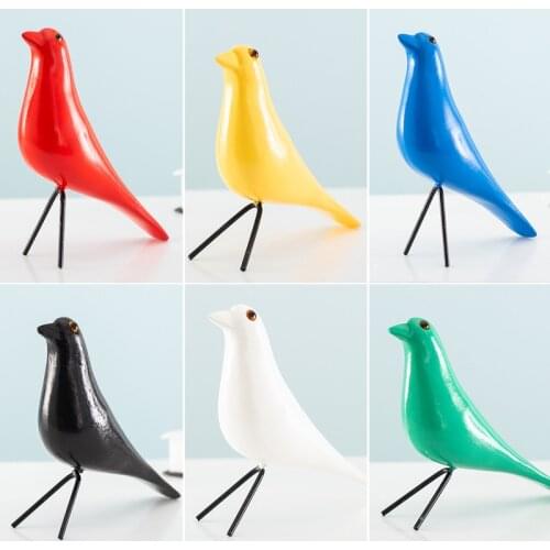 Nordic Wooden Bird Decoration Handmade Painting Simulation Bird Living Room Decoration Home Window Counter Decoration