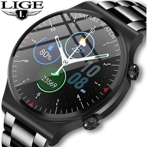 New Luxury Brand Smart Watch Men Steel band Waterproof Sport Fitness Heart Rate Bluetooth Call Smartwatch Man Women Android IOS