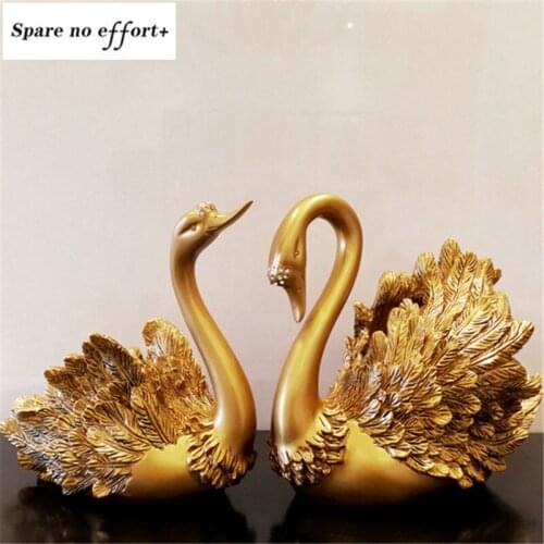 Resin statue Home Decoration Accessories Swan Statue Home Decoration Sculpture Modern Art Ornaments Wedding Gifts