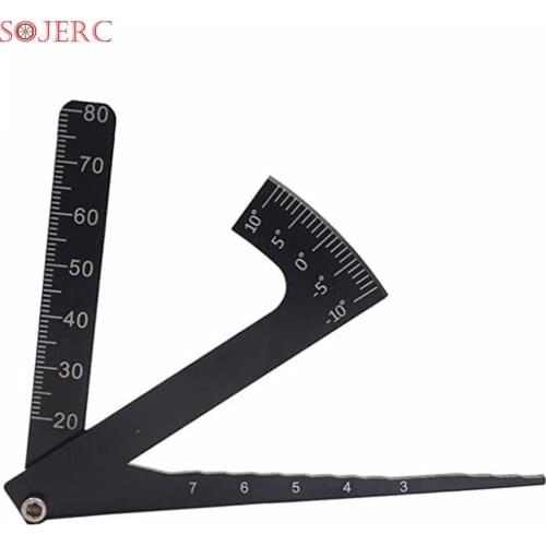 SOJERC Metal 3 in 1 RC Scale Adjustable Measurement Wheel Height Rim Camber Gauge Angle Ruler Tool for 1/8 1/10 RC Car Truck Tir