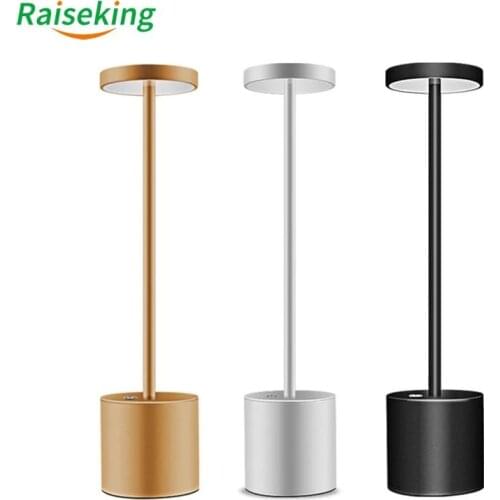 Modern Aluminium LED Dimmable Restaurant cordless table lamp with USB rechargeable 5200mA battery for hotel ktv bar dinning room