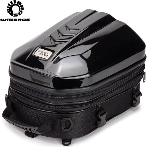 Motorcycle Back Seat Tail Bag Hard Shell Waterproof Motorbike Rear Bags High Capacity Motor Scooter Helmet Black Backpacks Mens