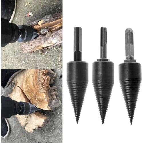 Firewood Machine Drill Wood Cone Reamer Punch Driver Drill Bit Split Drilling Tools 130x32mm