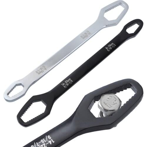 1 Pcs Ratchet Wrench Universal Spanner 8-22mm Double-Head Key Set Screw Nuts Wrenches Repair Hand Tools For Car Bicycle Car