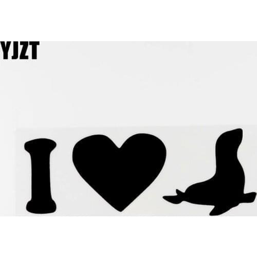 YJZT 18.5CM×6.8CM I Love Dolphin Fashion Vinyl Car Sticker Bumper Decal Black/Silver 8C-0405
