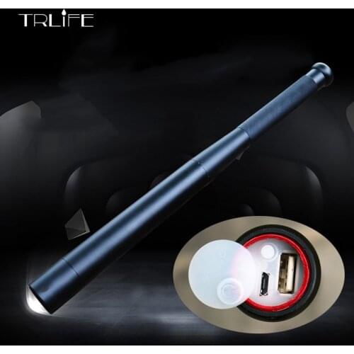 USB charger Super-T6 Self Defense 8000LM 3modes Built-in 2*18650 battery Baseball Bat LED Flashlight for camping