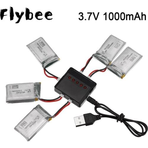 1SET 3.7V 1000MAH LIPO BATTERY WITH 5IN1 CHARGER FOR SYMA X5 X5C X5SC X5SW TK M68 CX-30 K60 905 V931 RC QUADCOPTER DRONE PARTS