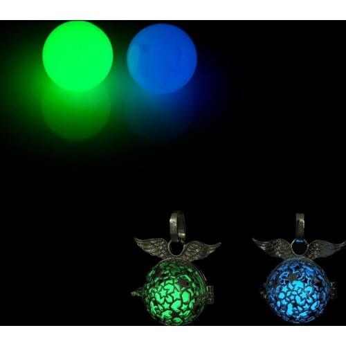 10Pcs 16mm Luminous Noctilucent Glow In Dark Green Blue Balls For Necklace Pendants Locket DIY Jewelry