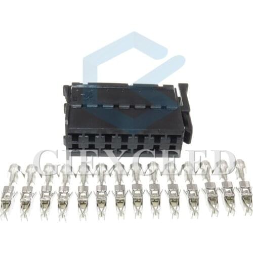 2 Sets 14 Pin 929504-5 Auto Plug Electrical Wiring Harness Female Socket With Terminals For VW Audi