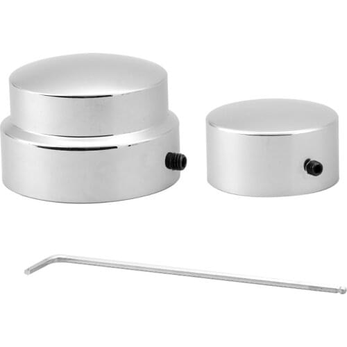 2PCS Chrome Aluminum Motorcycle Rear Axle Nut Cover Cap Sets for Harley Dyna Sportster 883 VRSC XG XL