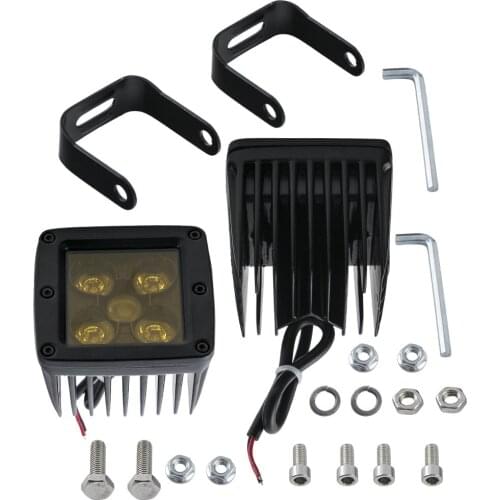 3 inch LED Amber Cube Pods Work Light Bar Spot Beam Driving Fog Off Road 2pcs