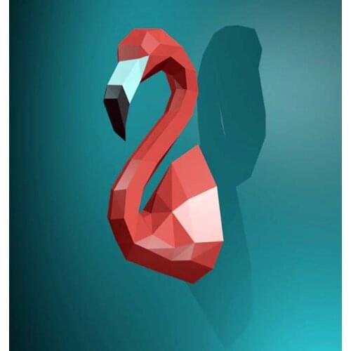 3D Paper Model Handmade Flamingo DIY Wall Papercraft Home Decor Wall Decoration Puzzles Educational DIY Kids Toys Gift