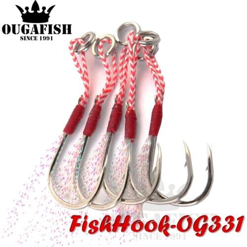 5pcs/lot Jig Head Fishing Hook Jigs Assist Hook Barbed Jig Hooks High Carbon Steel Slow Jigging Anzuelos De Pesca Mar Anzuelos