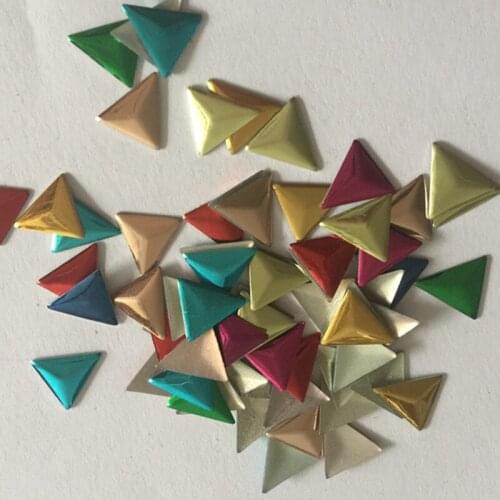 800pcs 6mm/8mm/10mm Metal Hotfix Studs Triangles Silver/Gold/Color mix Hotfix Nailheads Hot Fix Garment Accessories Rhinestuds
