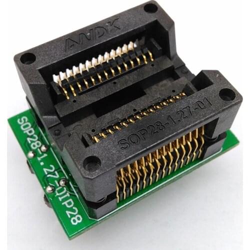 ANDK SOP28 SOIC28 SO28 IC Test & Burn Socket Pitch 1.27mm IC Body Width 7.5mm 300mil OTS-28-1.27-04 Test Socket Adapter
