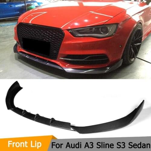 Carbon fiber car front bumper lip spoiler for Audi A3 Sline S3 sedan 4 door 2014 2015 2016 Notfit A3 Standard