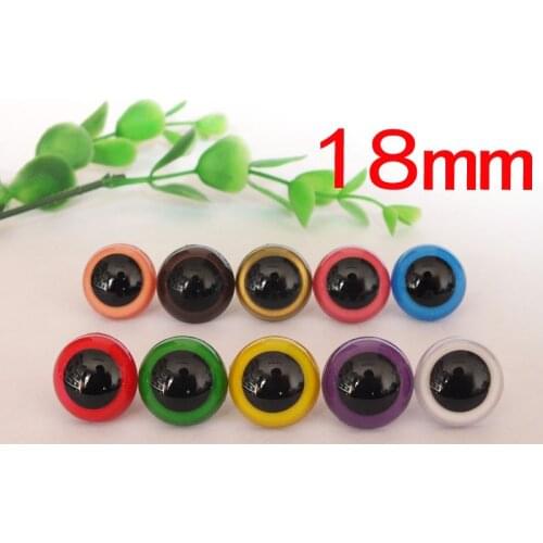 Free shipping!! 18mm Big Safety Eyes Plastic toy Eyes With Washers-- mixcolors--50pcs