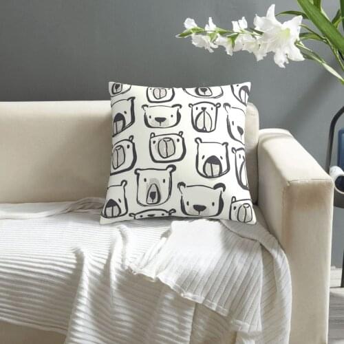 Cute Bear Seamless Pattern pillowcase printed cushion cover sofa waist pillow pillow cover