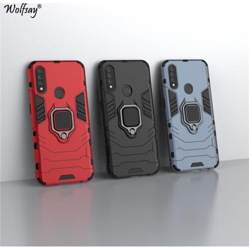 Wolfsay For OPPO A31 Case, OPPO A8 Car Holder Armor Cases Hard PC & Soft Silicone Cover for OPPO A31 2020 With Magnet 6.5"