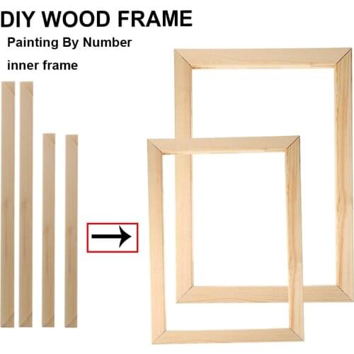 Wood Photo Frame for DIY Oil Painting by Numbers Abstract Paint Wall Sticker Coloring Posters Hanger inner frame home decor
