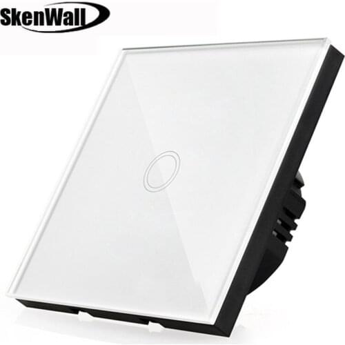 EU Standard 170-240V 1Gang Remote Control Wall Light Smart Switch Touch Switch Crystal Glass Panel Surface Waterproof Fireproof