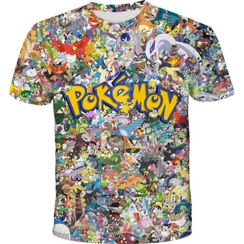 Anime Pikachu 3D Printed t Shirt Pokemon Childrens Animation Harajuku Fashion Short-Sleeved Casual t Shirt Kids Tops Tees