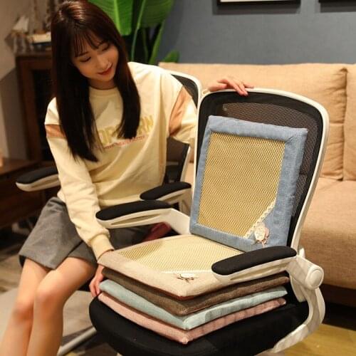 Flax Ice Rattan Cushion Memory Foam Removable Summer Leisure And Cool Air-Conditioned Room Office Chair Cushion Indoor Floor Mat