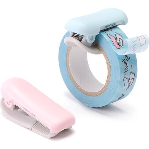 MIRUI Macaron Mini Cute Washi Tape Dispenser Kawaii Portable Wasking Tape Cutter Japanese Stationery School Office Stationery