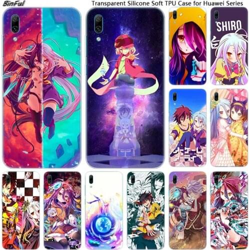 Game NO life Anime Soft Silicone Phone Case for Huawei Mate 10 20 Lite Pro Enjoy 9S Y9 Y7 Y6 Y5 2019 2018 Pro 2017 Fashion Cover