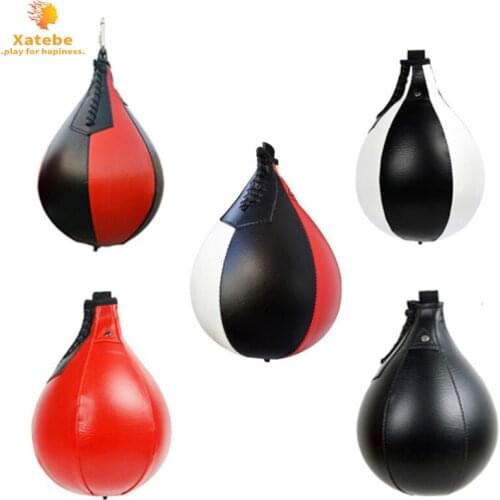2021 New Boxing Speed Ball Pear Shape PU Speed Bag Boxing Punching Bag Swivel Speedball Exercise Fitness Training Ball