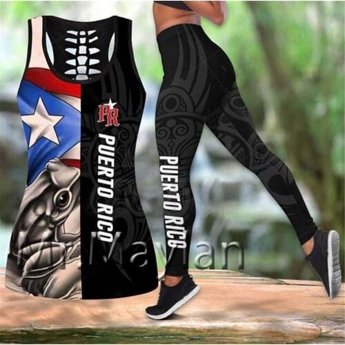 3D Full Printed Puerto Rico Hollow Tanktop Women Sexy Vest Girls Fashion Tank tops youth Clothes ropa mujer Oversized Drop ship