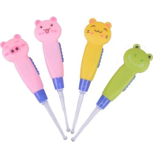 Portable LED Flashlight Ear Wax Remove EarPick Cleaner Health Care Tool Cartoon Animal Decoration Convenient See Ear Hole Clear