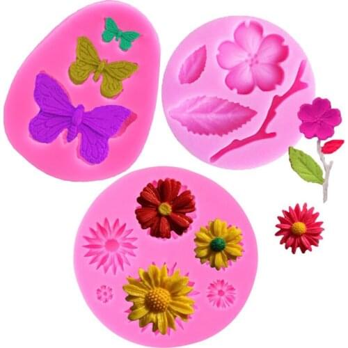 DIY Epoxy Resin Flower Leaf Butterfly Shape Silicone Mold Chocolate Mold Kitchen Cake Baking Decoration Silicone Mold