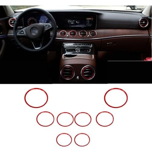 Car styling 8PCS/SET for Mercedes Benz E Class W213 2016-2021 Air Condition AC Outlet Cover Trim ring