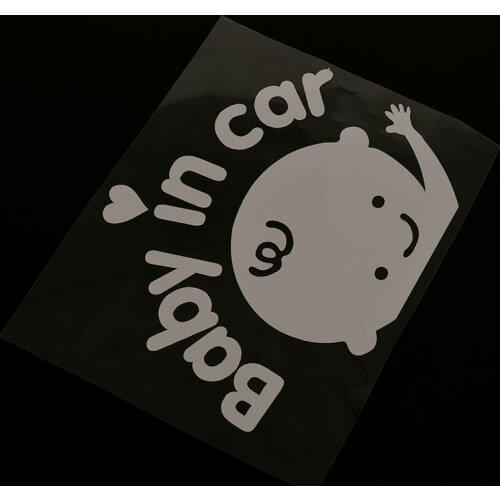 1PCS Baby In Car Waving Baby On Board Safety Sign Cute Car Decal Vinyl Sticker