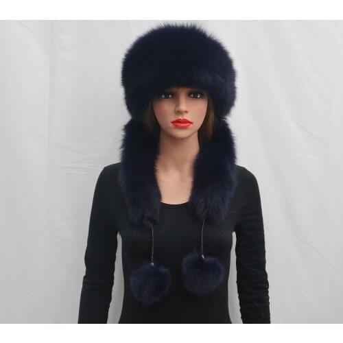2019 New Knitted Ladies Hat 100% Leather Straw Hat Good Elastic Natural Fluffy Fox Hat Luxury Mink Hat Women Hat