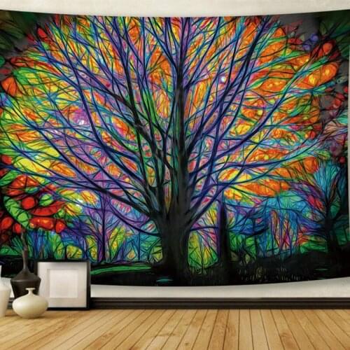 Fun Fervent Washable Landscape Plant Wisdom Tree Tapestry Living Room Hanging Cloth Furniture Decoration Tapestry Wall Hanging