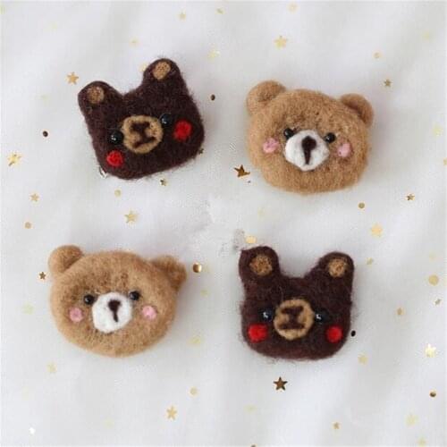 1pcs lolita Hair Clip Animals bear Hairpins brooch For Girls Hair Accessories 3D Plush Cute Kids Baby Hair accessories B928