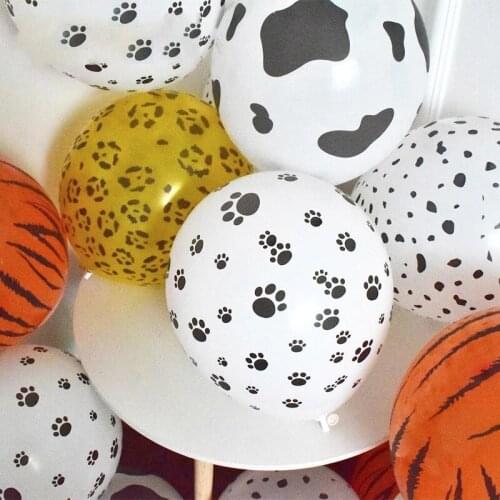 1set 12inch Animal Cow Tiger Zebra Leopard Latex Balloon Jungle Theme Birthday Party Wedding Decoration Baby Shower Supply Globo