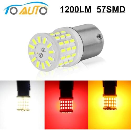 1pcs 1157 1156 3014 Chips BA15S P21W S25 BAY15D P21/5W Led Bulb 57Smd Led Car Brake Bulbs Tail Stop Signal Light