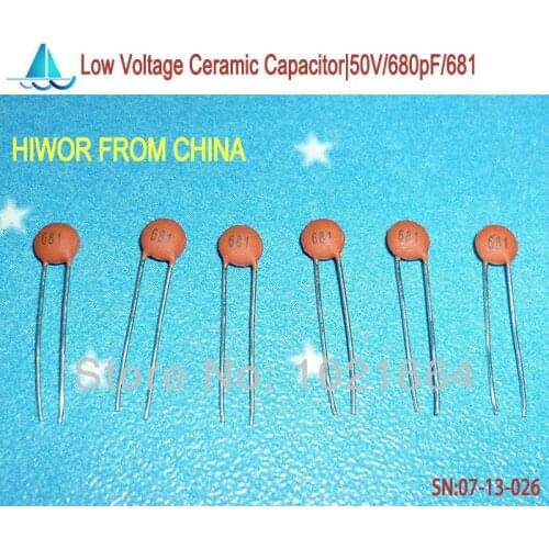 1000pcs/lot)(Ceramic Capacitors|Low) 50V 680pF 681, Low Voltage Ceramic Disc Capacitor, TOL.10