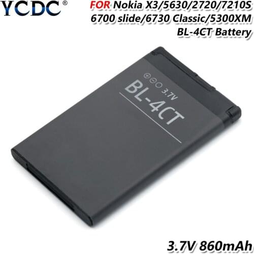 3.7V BL4CT BL-4CT BL 4CT 860mAh Rechargeable Mobile Phone Battery Replacement For Nokia 5630 7212C 7210C 7310C 7230 X3-00 2720F