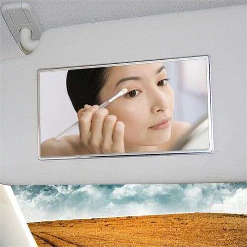 Car Makeup Mirror Portable Car Interior Mirror Stainless Steel Cosmetic Mirror Auto Sun Visor Decorative Mirror Car Decoration