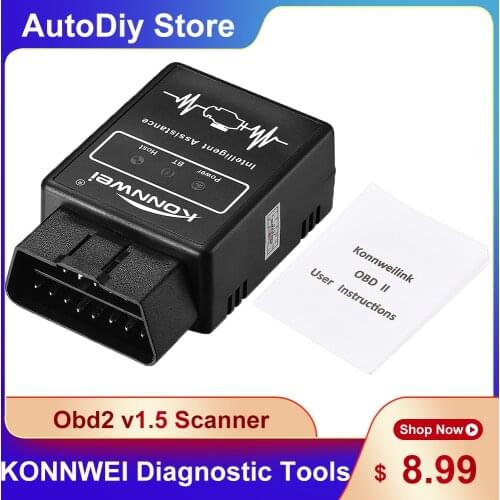 KONNWEI KW912 Super Mini ELM327 V1.5 OBD2/EOBD Car Scanner Code Reader Diagnostic Tools Bluetooth Supports All OBDII Protocols