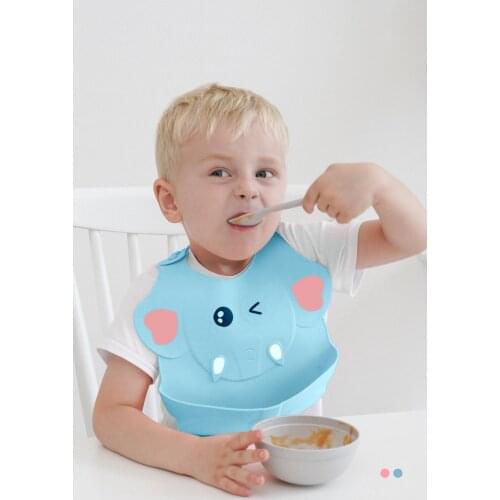 Baby Stuff Waterproof Food grade Silicone Bib Baby Cute Cartoon Adjustable Bib Soft Comfortable Baby Drool Bib